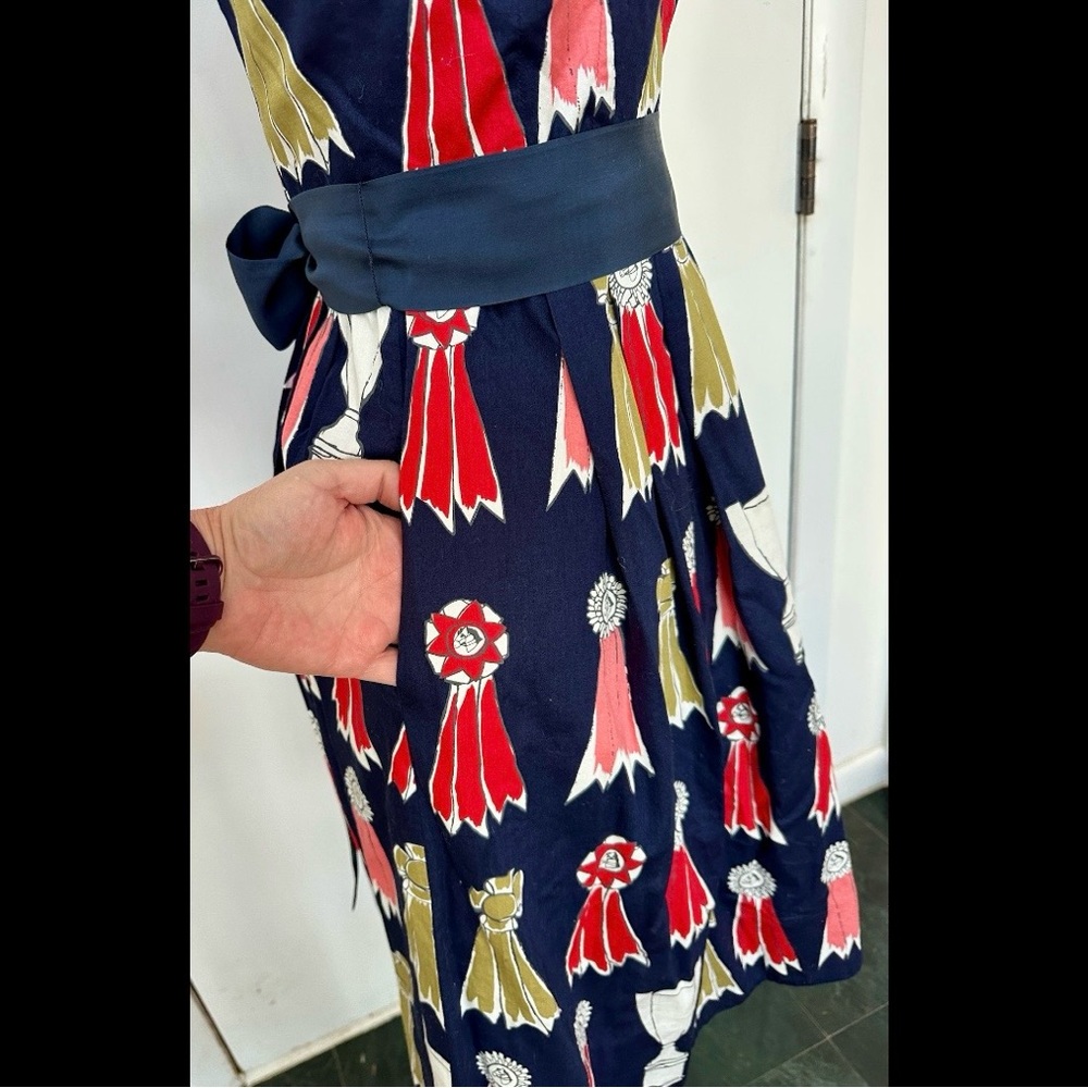 WE LOVE VERA ANTHROPOLOGIE HIGHEST ACCOLADES STRAPLESS DRESS HORSE RACE DERBY 2 - Picture 4 of 9